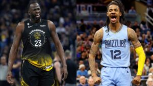 Draymond Green, do Warriors, e Ja Morant, do Grizzlies, na NBA (Crédito: Getty Images)