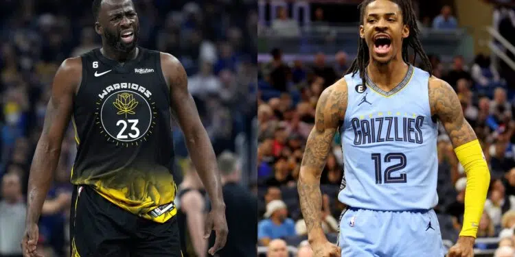 Draymond Green, do Warriors, e Ja Morant, do Grizzlies, na NBA (Crédito: Getty Images)