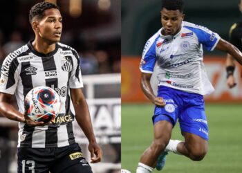 Santos x São Bento na sétima rodada do Paulistão 2023 (Crédito: Raul Baretta/Santos/Flickr/Cesar Greco/Palmeiras/Flickr)