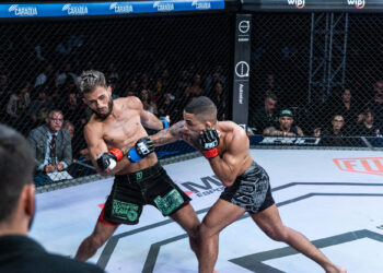 André Mascote aplicou o nocaute da noite (Crédito: R1 Fighting Series)