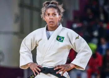 Rafaela Silva perde na estreia e é eliminada do Mundial de Judô (Crédito: Reprodução: Twitter/Time Brasil)