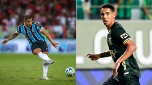 Grêmio x América será definido no Brasileirão 2023 (Crédito: Lucas Uebel/Grêmio/Mourão Panda/América/Flickr)