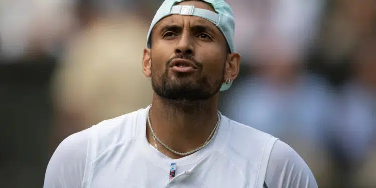 Nick Kyrgios em Wimbledon (Crédito: Visionhaus/Getty Images)