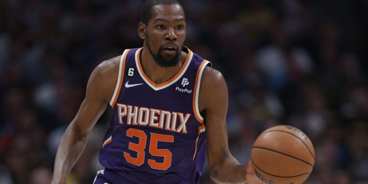 Kevin Durant, do Phoenix Suns, na NBA (Crédito: Getty Images)