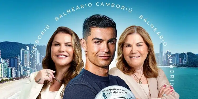O anúncio mostra Dolores e Kátia Aveiro, mãe e irmã do craque, comentando sobre a nova aposta da família em um imóvel em Balneário Camboriú (Crédito: Foto: Divulgação)