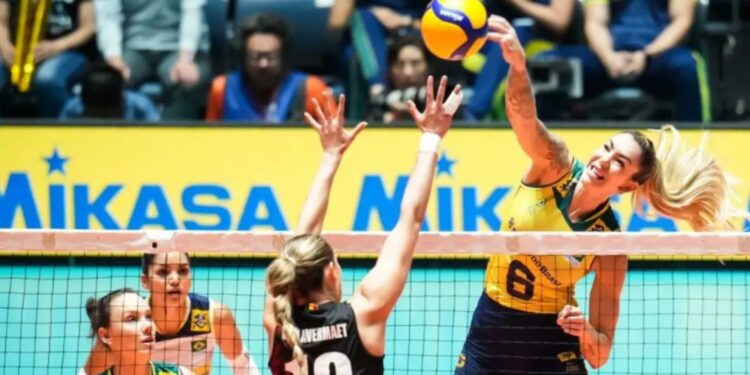 Vôlei: Brasil volta a vencer, bate Bélgica e segue vivo no Pré-Olímico (Crédito: Reprodução / CBV)