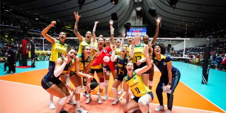Vôlei: Brasil bate o Japão e garante vaga nos Jogos Olímpicos de Paris (Crédito: Reprodução / CBV)