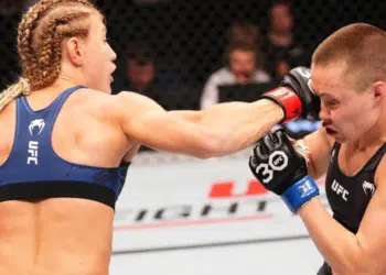 Rose Namajunas fratura mão em confronto com Manon Fiorot (Crédito: Foto: Reprodução)