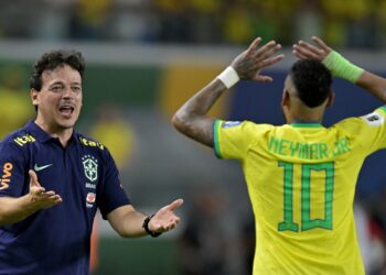 Fernando Diniz e Neymar (Crédito: Getty Images)