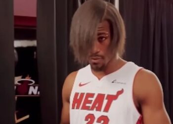 Jimmy Butler surpreende com novo cabelo em Media Day (Crédito: Reprodução Instagram)
