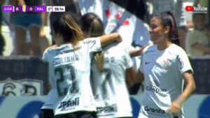 Corinthians faz 8 a 0 no Palmeiras e vai à final do Paulistão Feminino (Crédito: Transmissão)