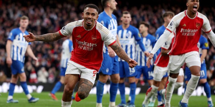 Arsenal vence Brighton pela Premier League (Crédito: Getty Images)