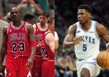Anthony Edwards e Michael Jordan (Crédito: Getty Images)