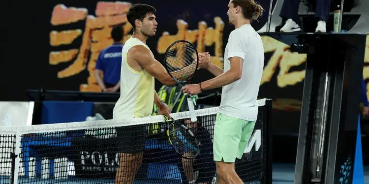Alcaraz e Zverev (Crédito: Getty Images)