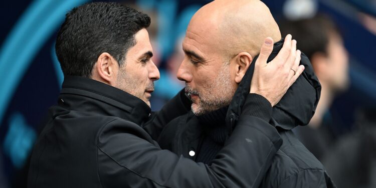 Arteta e Guardiola (Crédito: Getty Images)