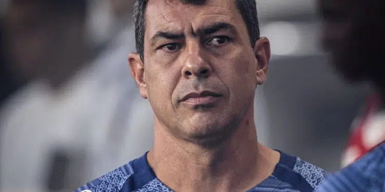 Carille, técnico do Santos (Crédito: Raul Baretta/Santos FC/Flickr)