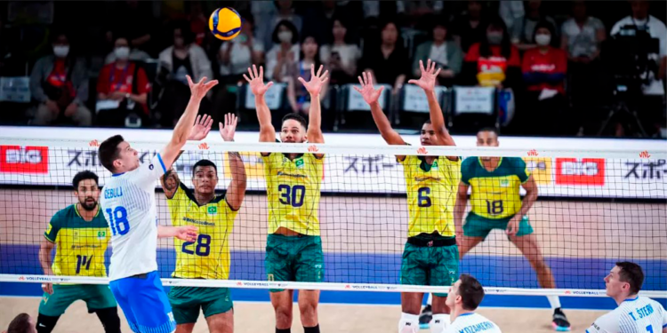 O Brasil desperdiçou vários set points ao longo da partida (Crédito: Foto: CBV)