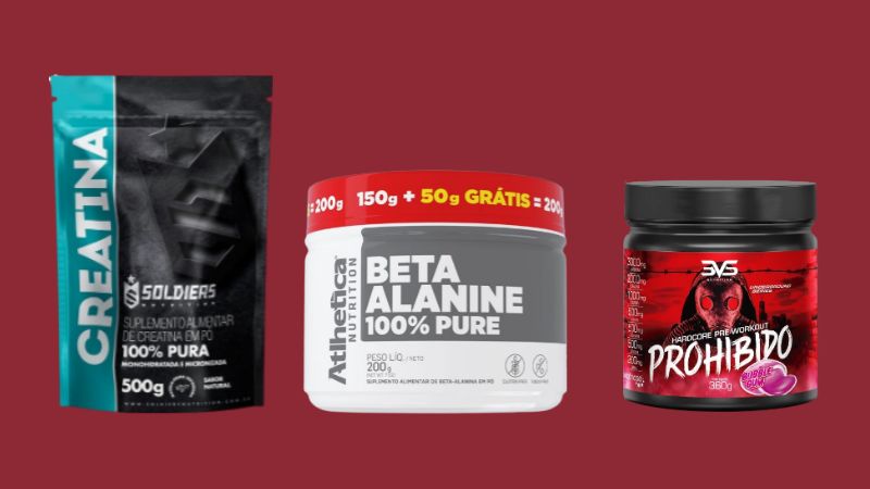 Reunimos alguns suplementos de grandes marcas que aprimorarão a sua performance e resultados nos seus treinos - Créditos: Reprodução/Mercado Livre