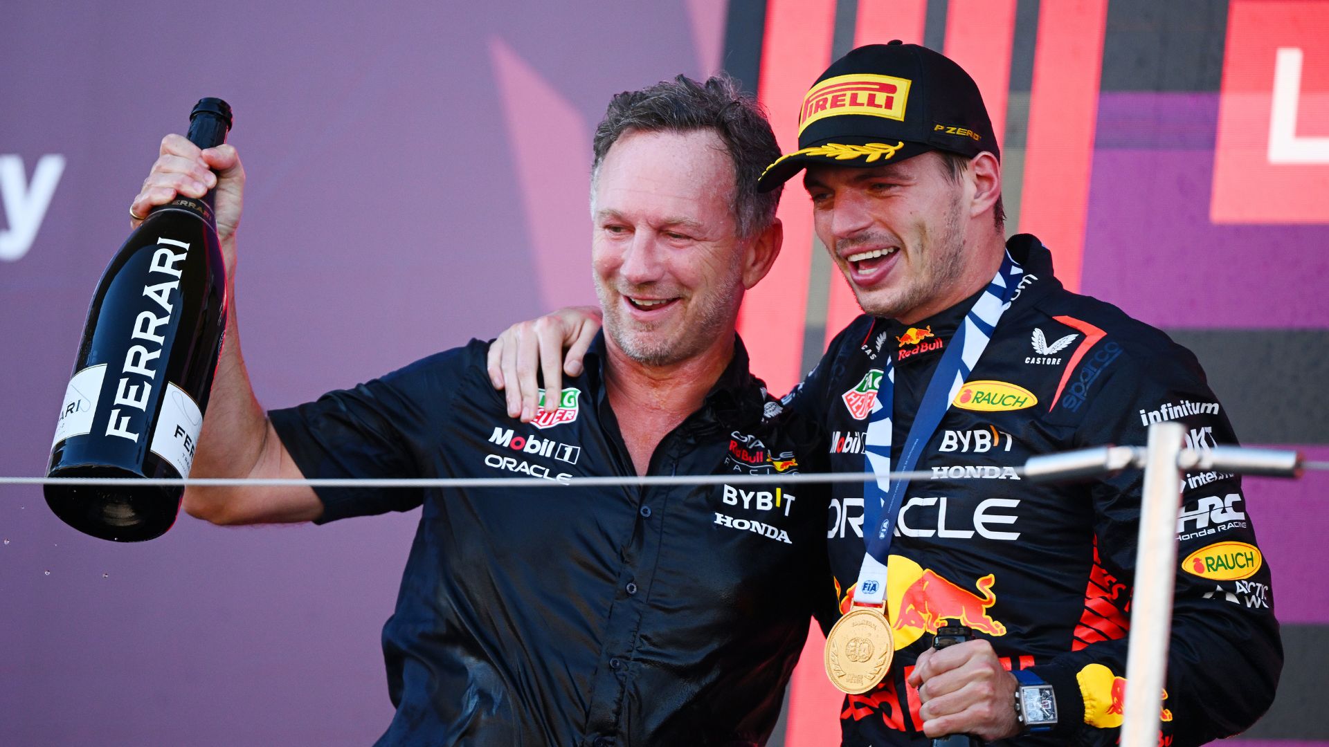 Christian Horner e Max Verstappen, da Red Bull Racing - Getty Images