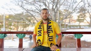 Brasileiro Thomás Bedinelli assinou com o Gwangju FC, da Coreia do Sul - Divulgação/ Gwangju FC