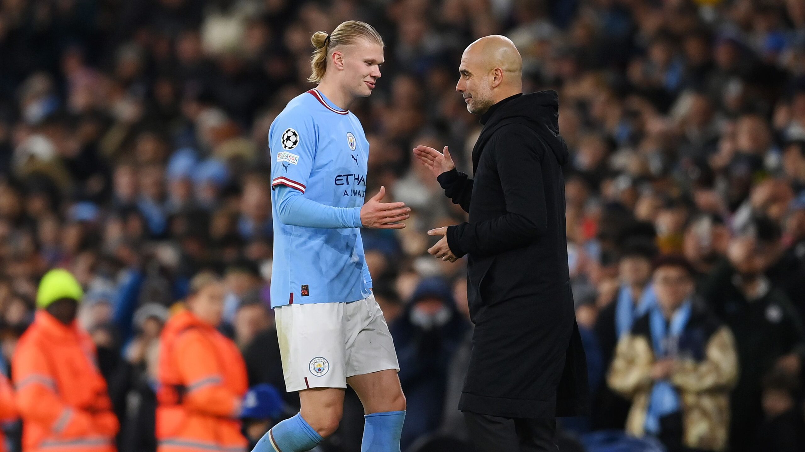 Guardiola comemora classificação e rasga elogios a Haaland - Getty Images