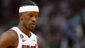 Butler espera classificação do Heat contra os Celtics na'fina' da NBA na conferência leste - GettyImages