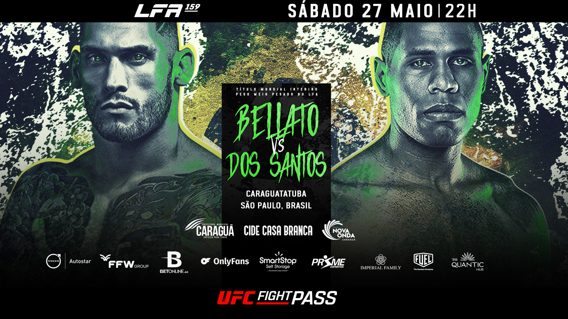 Disputa do cinturão dos meio-pesados é a atração principal do LFA 159 - Divulgação/LFA Brasil