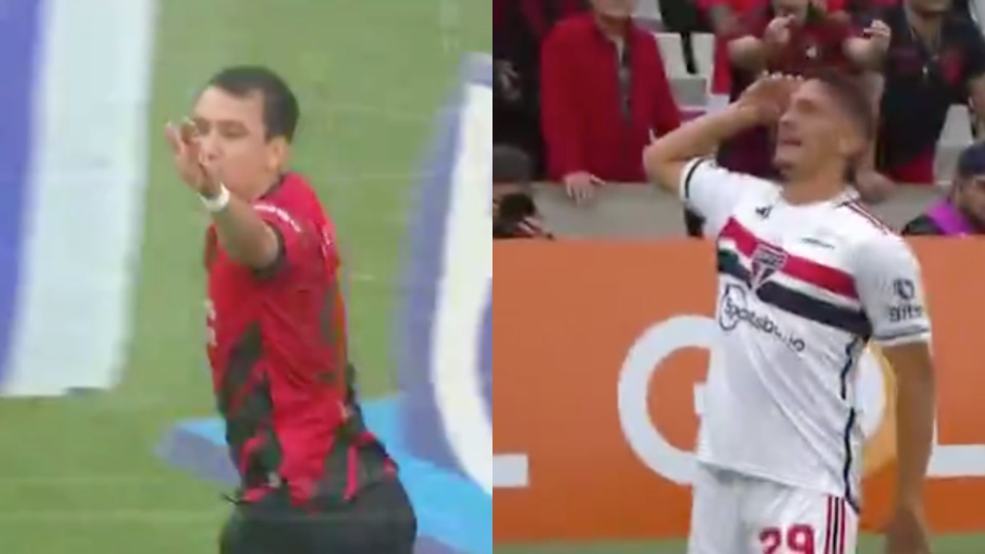 Athletico-PR e São Paulo pelo Brasileirão - Reprodução TV Globo