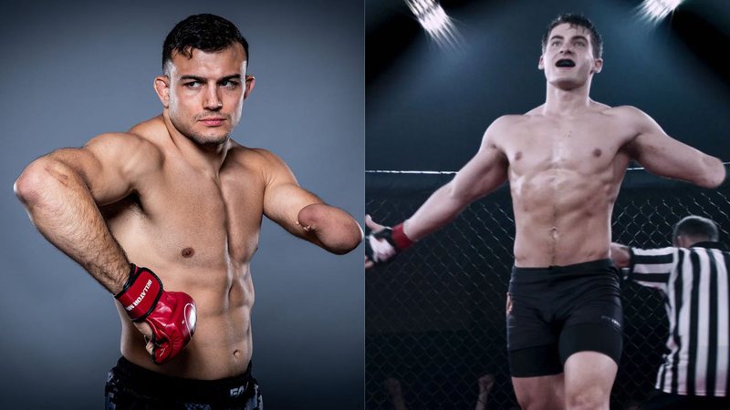 Nick Newell, à esquerda, e filme "Uma chance para lutar", à direita - Divulgação/Redes Sociais/ Youtube/ Lionsgate Movies