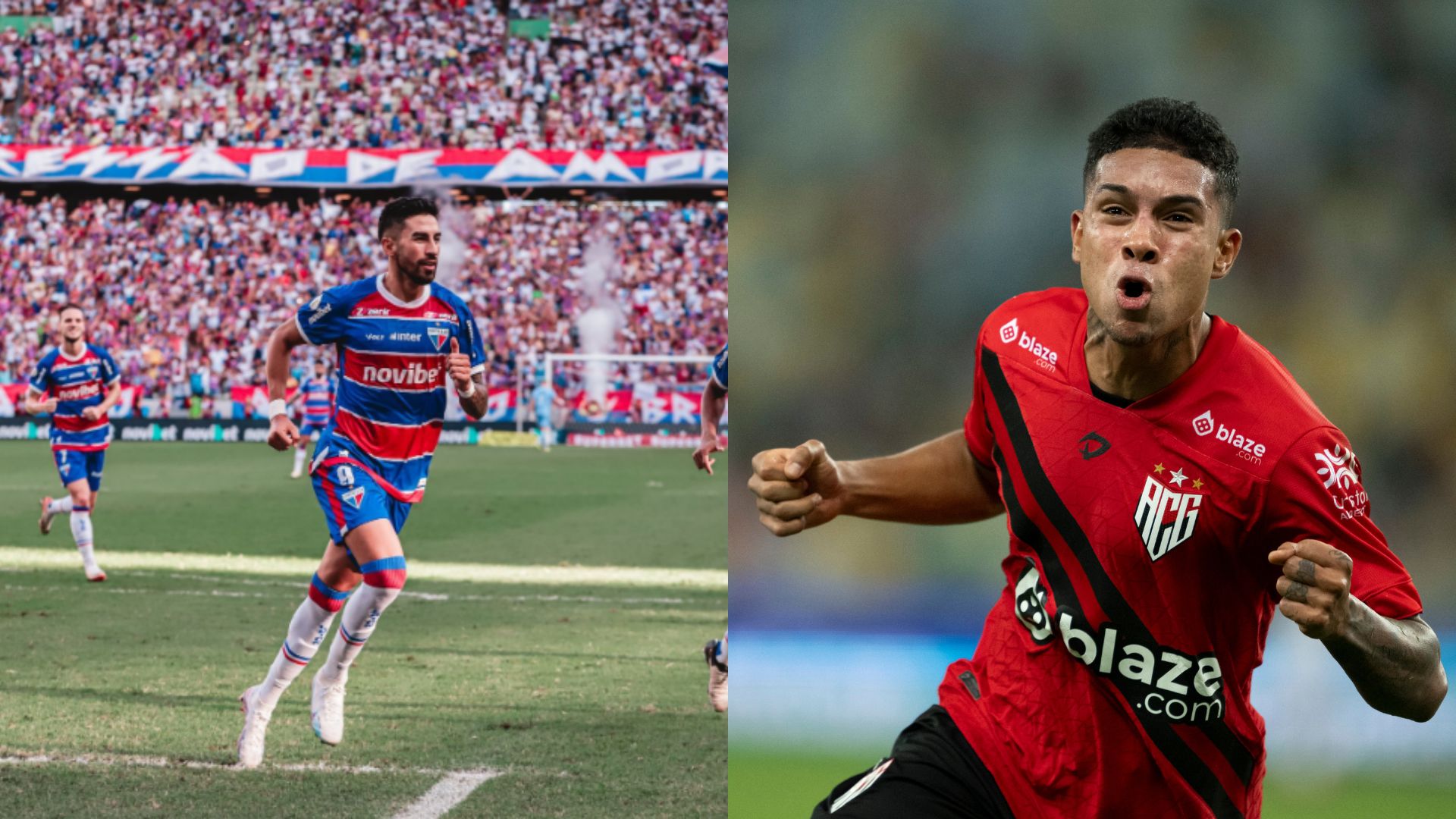 Fortaleza e Atlético-GO pelo Brasileirão - Matheus Lotif / FEC e Flickr Atlético-GO / Jorge Rodrigues