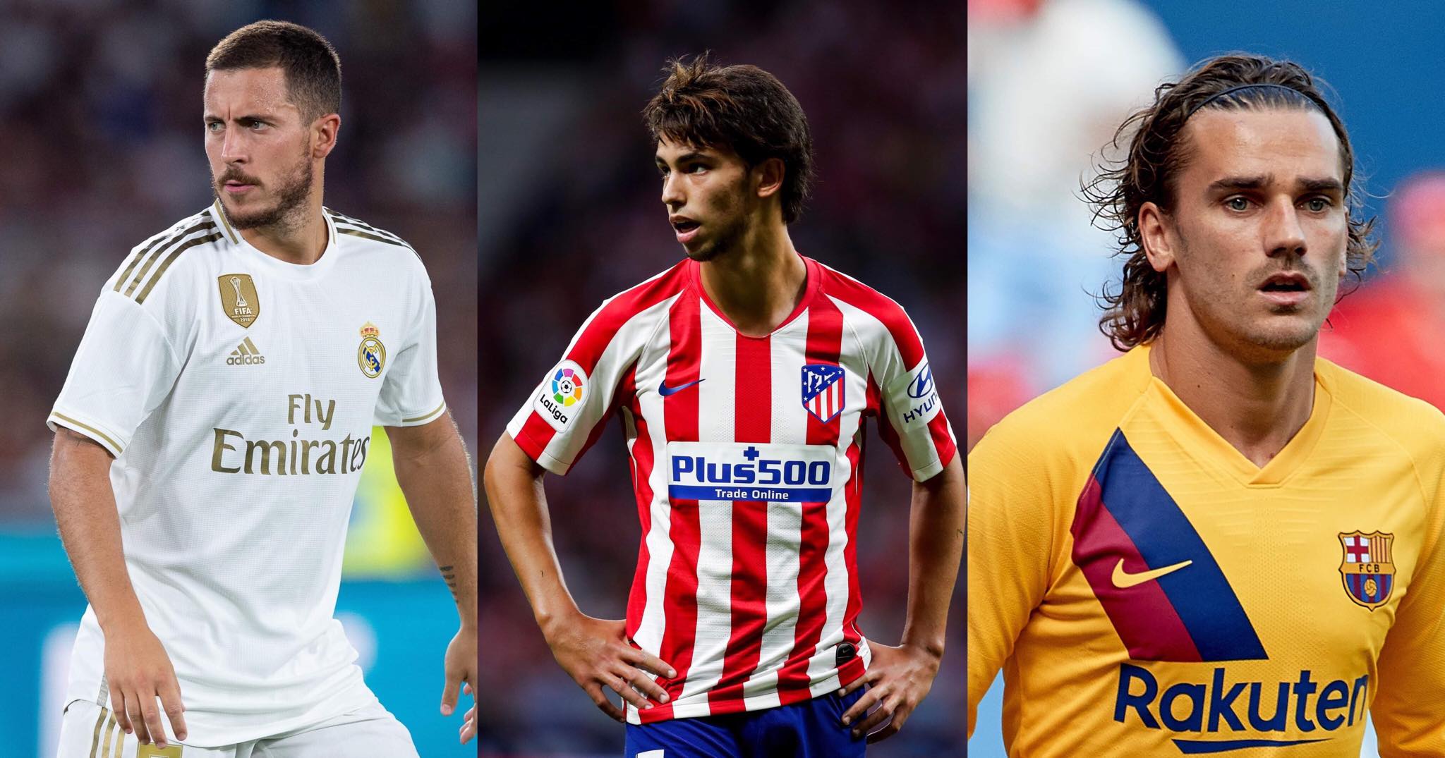 Hazard, João Félix e Griezmann - GettyImages