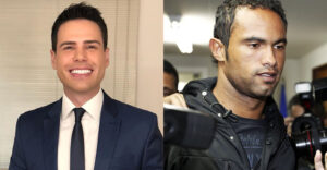 {} - Luiz Bacci e o goleiro Bruno (Crédito: Reprodução / Instagram; Getty Images)