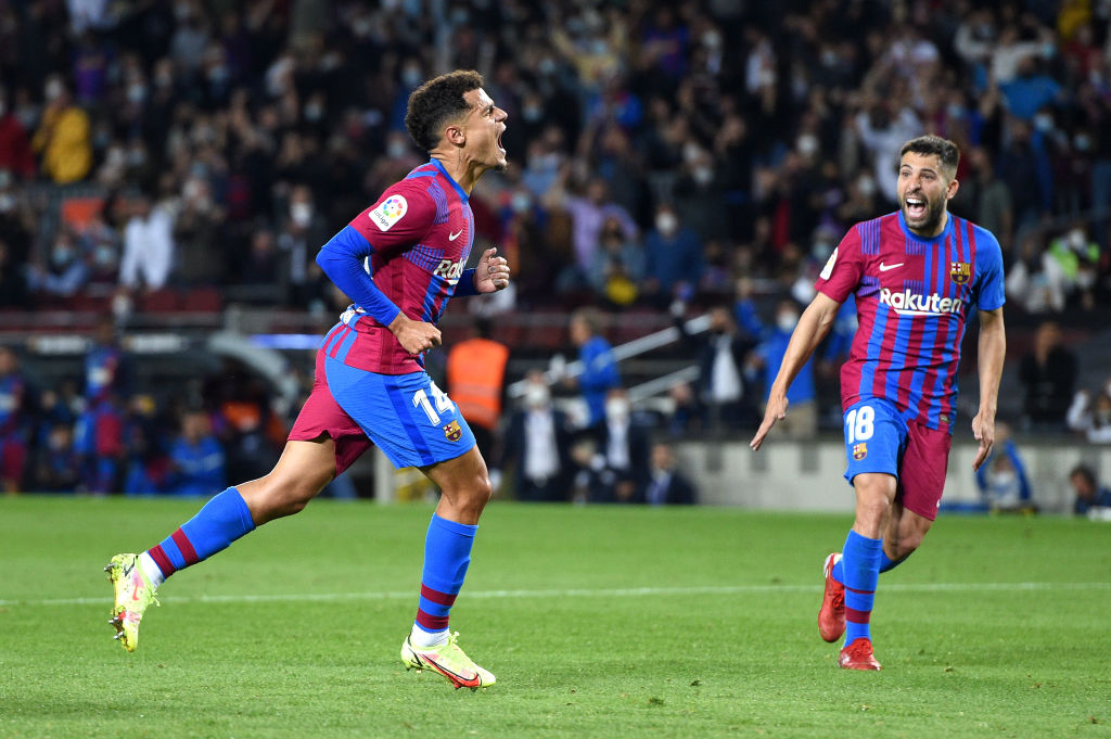 Philippe Coutinho em ação pelo Barcelona, após marcar na La Liga - GettyImages
