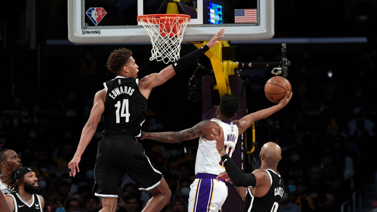 Jogadores de Brooklyn Nets e Lakers no amistoso da NBA - GettyImages
