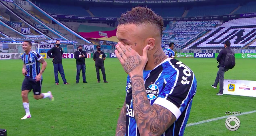 Everton se emociona ao se despedir do Grêmio - Transmissão TV Globo