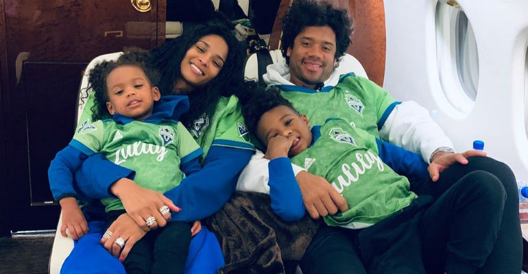 Ciara com Russell Wilson e os outros dois filhos, Sienna e Future Zahir - Instagram