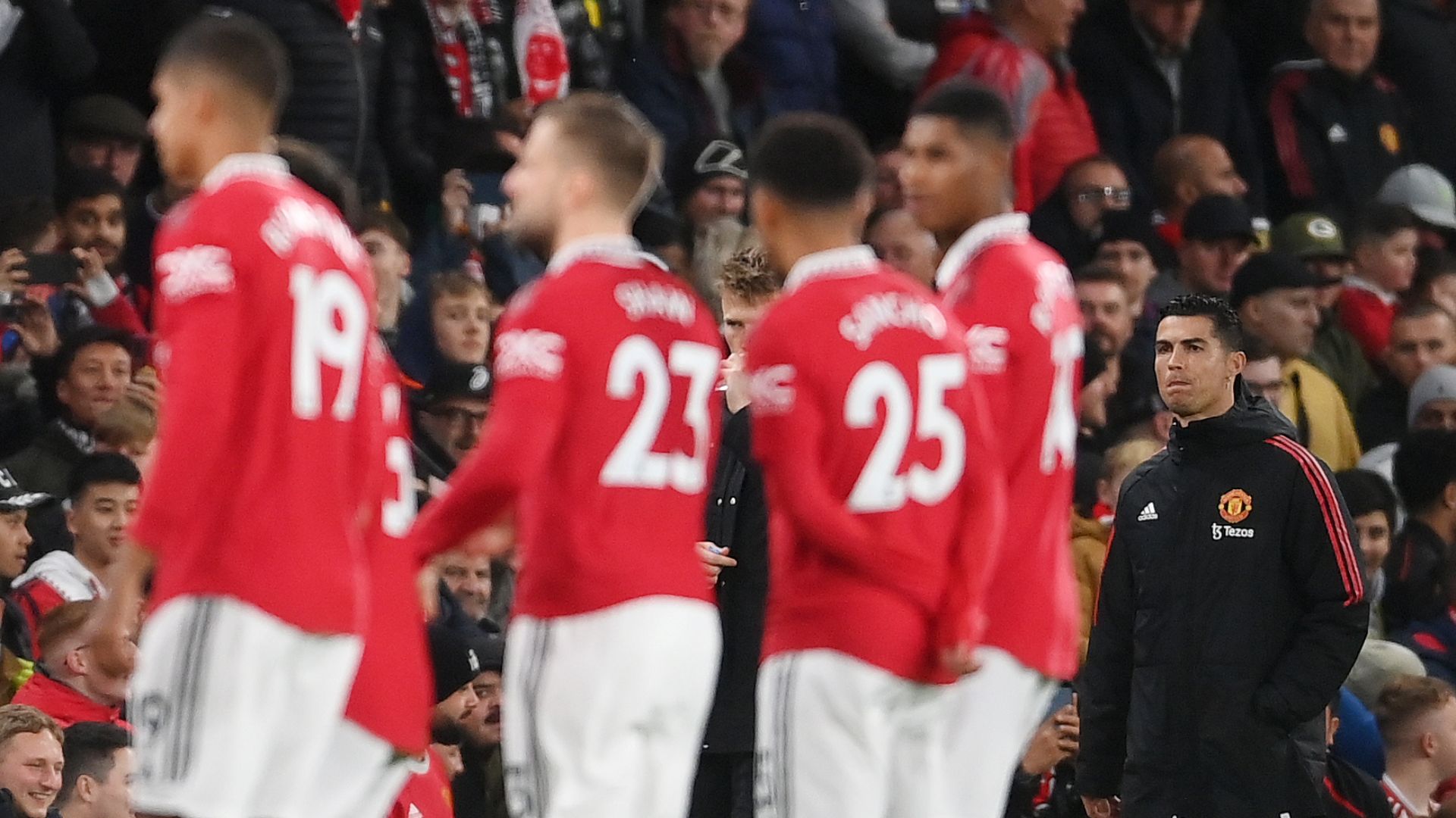 Cristiano Ronaldo deixa campo antes do fim em United x Tottenham - GettyImages
