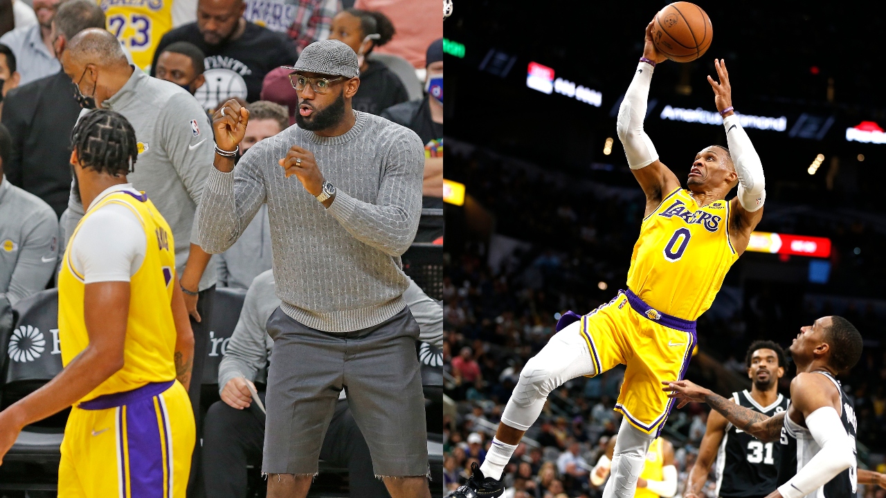 Colagem de Anthony Davis, LeBron James e Russel Westbrook - Getty Images / Colagem