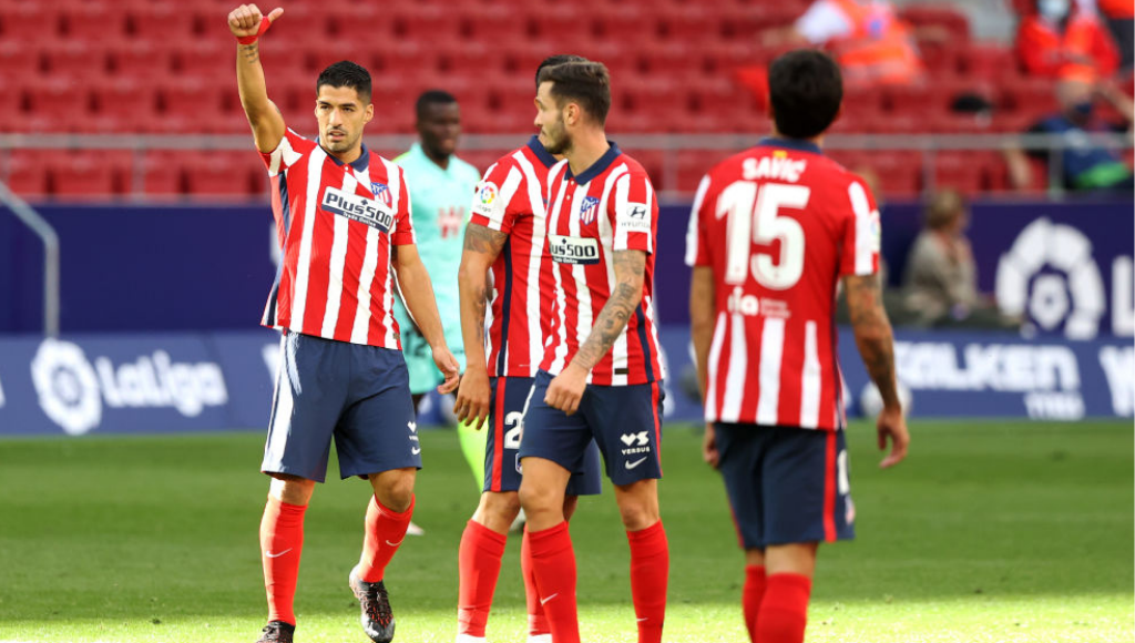 Suárez em ação com a camisa do Atlético de Madrid - GettyImages