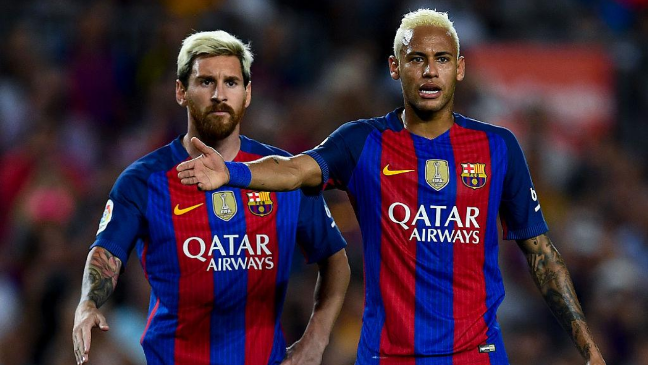 Messi e Neymar na época em que jogavam juntos no Barcelona - GettyImages