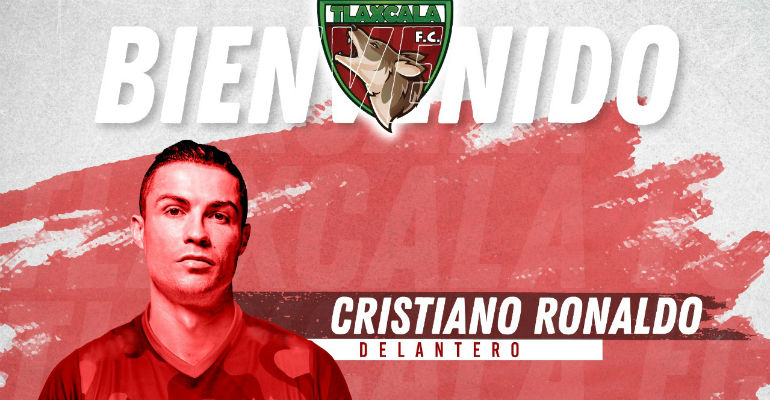 CR7 no Tlaxcala - Divulgação Tlaxcala