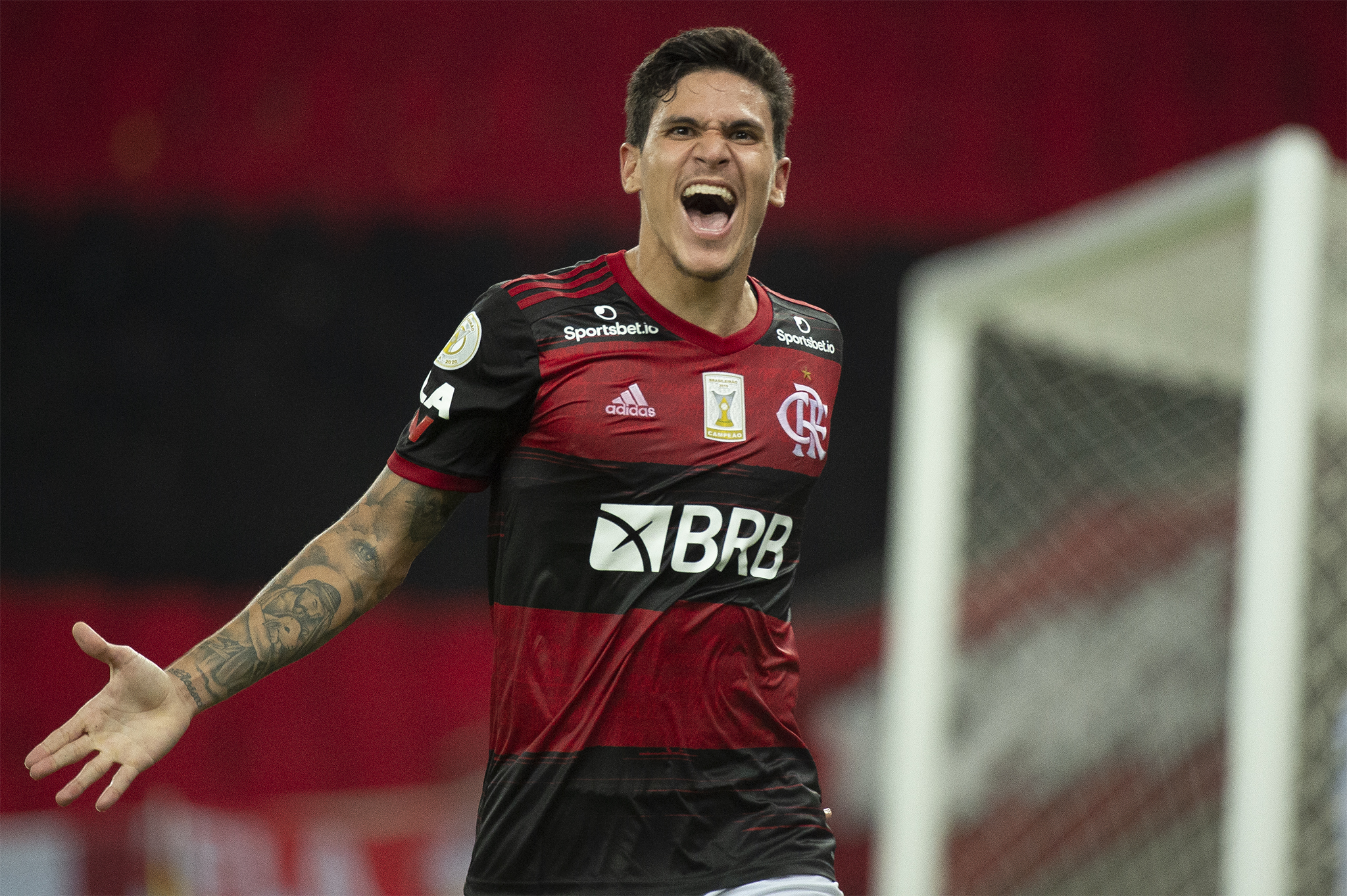 Pedro comemorando gol com a camisa do Flamengo - Alexandre Vidal/CRF