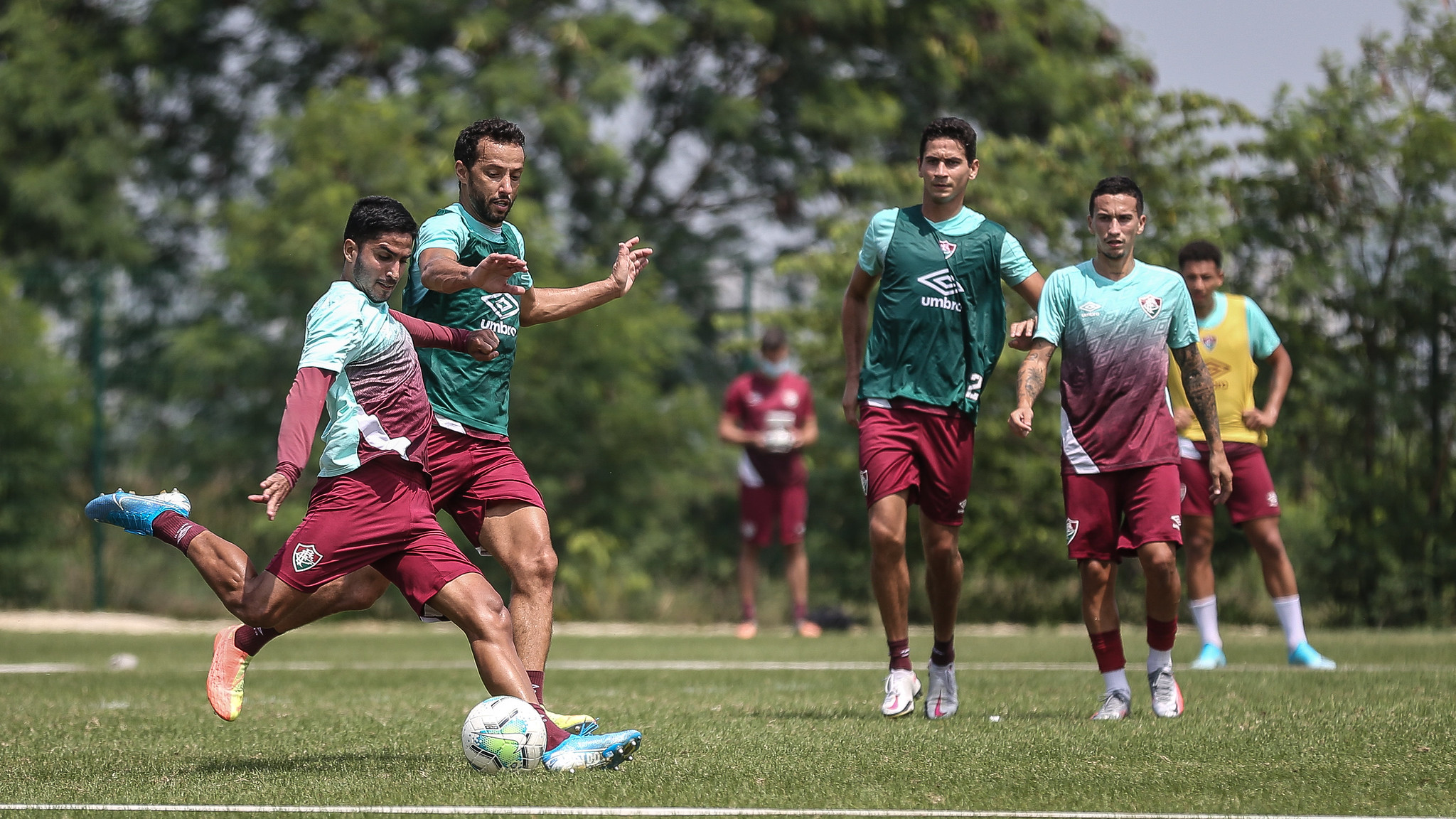 Jogadores do Fluminense durante o treino - Lucas Merçon / Fluminense F.C / Fotos Públicas