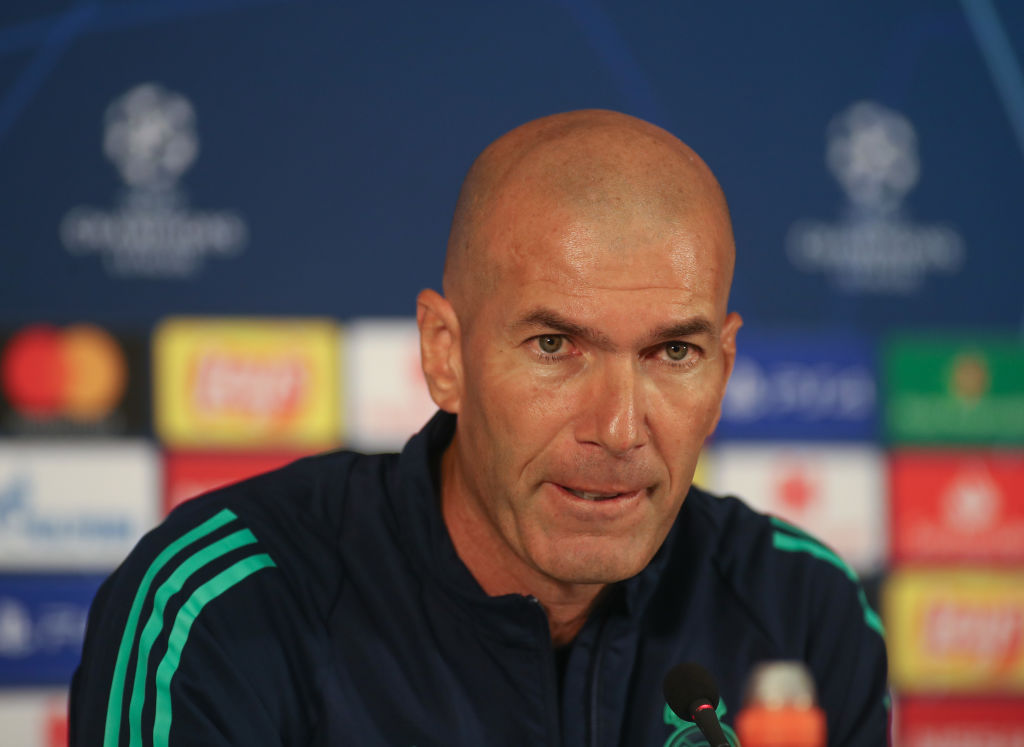 Zidane, técnico do Real Madrid em coletiva de imprensa - GettyImages