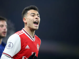 Gabriel Martinelli em ação pelo Arsenal - GettyImages