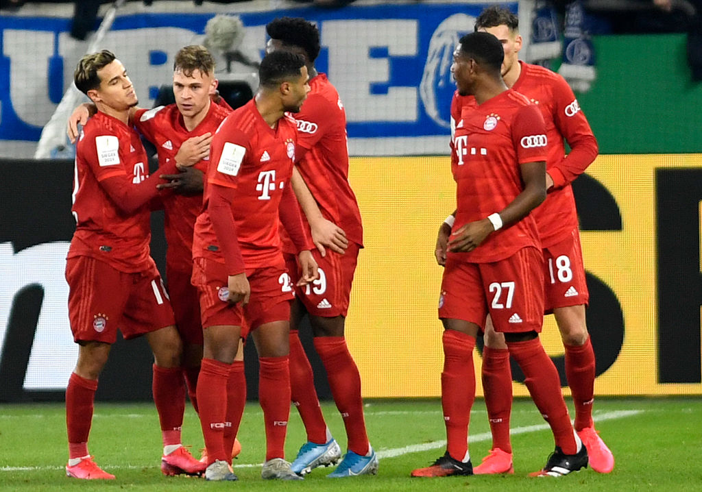 Jogadores do Bayern em jogo válido pela Bundesliga - GettyImages