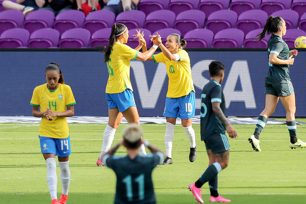 Brasil e Argentina duelaram no Torneio She Believes - GettyImages