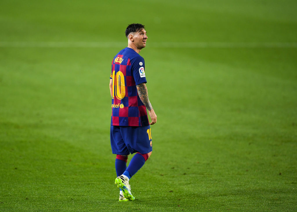 Messi em ação com a camisa do Barcelona - GettyImages