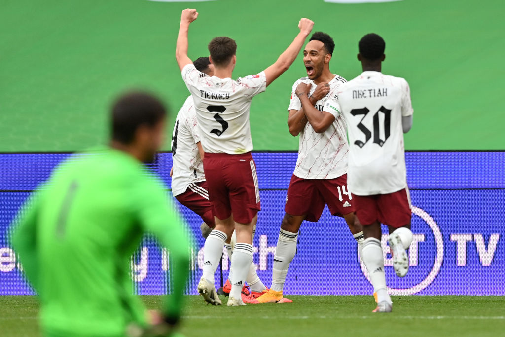 Arsenal conquista Supercopa da Inglaterra; Aubameyang homenageia Chadwick Boseman - GettyImages