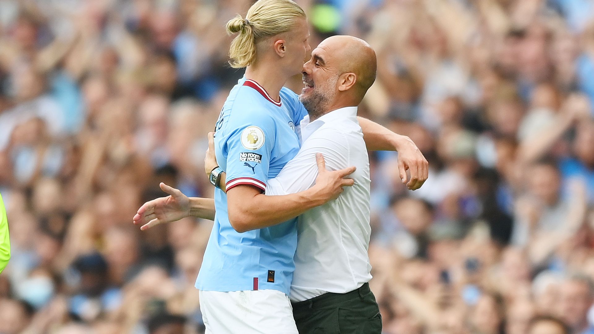 Guardiola não se cansou de fazer elogios para Haaland desde a sua chegada ao Manchester City - GettyImages